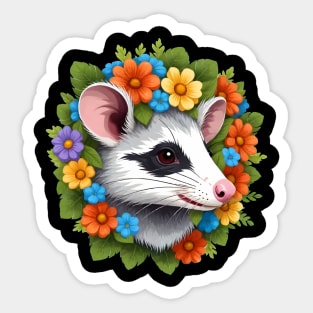 Opossum with flower Sticker